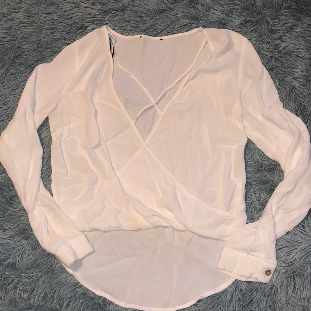 White see through blouse